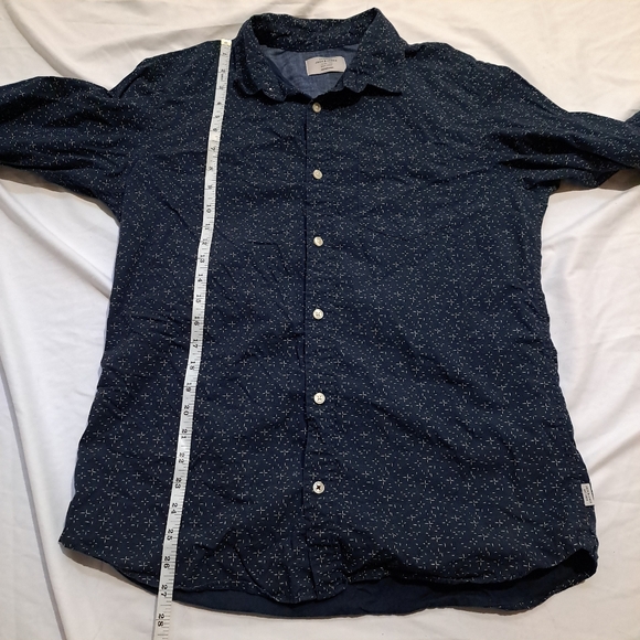 Jack & Jones | Navy blue patterned button up men's dress shirt - Picture 5 of 8
